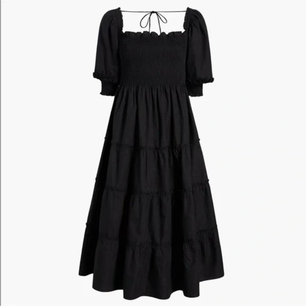 Hill House Home Nesli Black Swiss Jacquard Dot Nap Dress New Size Extra Small - Picture 3 of 8